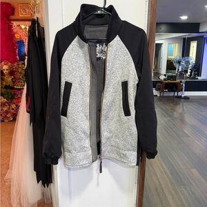 Lululemon Gray, Black, and Floral Reversible Zip-Up Jacket